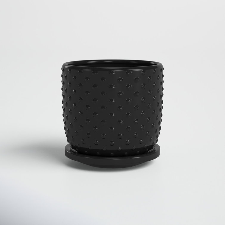 Brodie Ceramic Planter, Tiny Dot Bubble Design, Indoor/Outdoor Planter